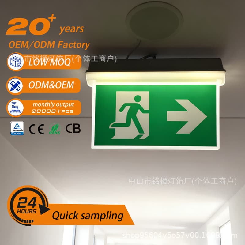 Ceiling-mounted LED waterproof EXIT emergency light, hospital emergency sign light, ABS indicator tag, school indicator light (free shipping)