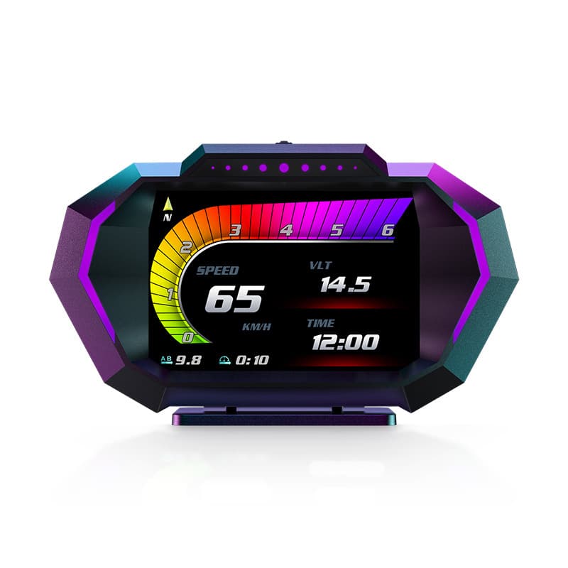 HUD Car Head-Up Display Multifunctional Vehicle LCD HD Speed Fuel Consumption OBD+GPS Instrument with Slope