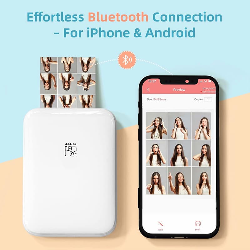 Mini Color Photo Printer Three Inch Mobile Phone Bluetooth Pocket Machine Portable Color Photo Printing