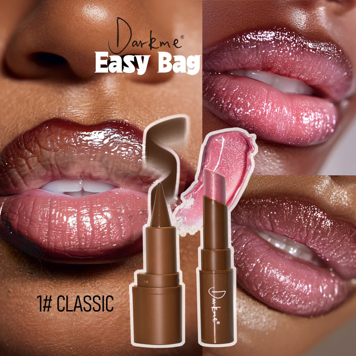 2025 Darkme Cross-border Hot Selling Lip Combo Set Dark Lip Liner with Pearl Solid Lipstick