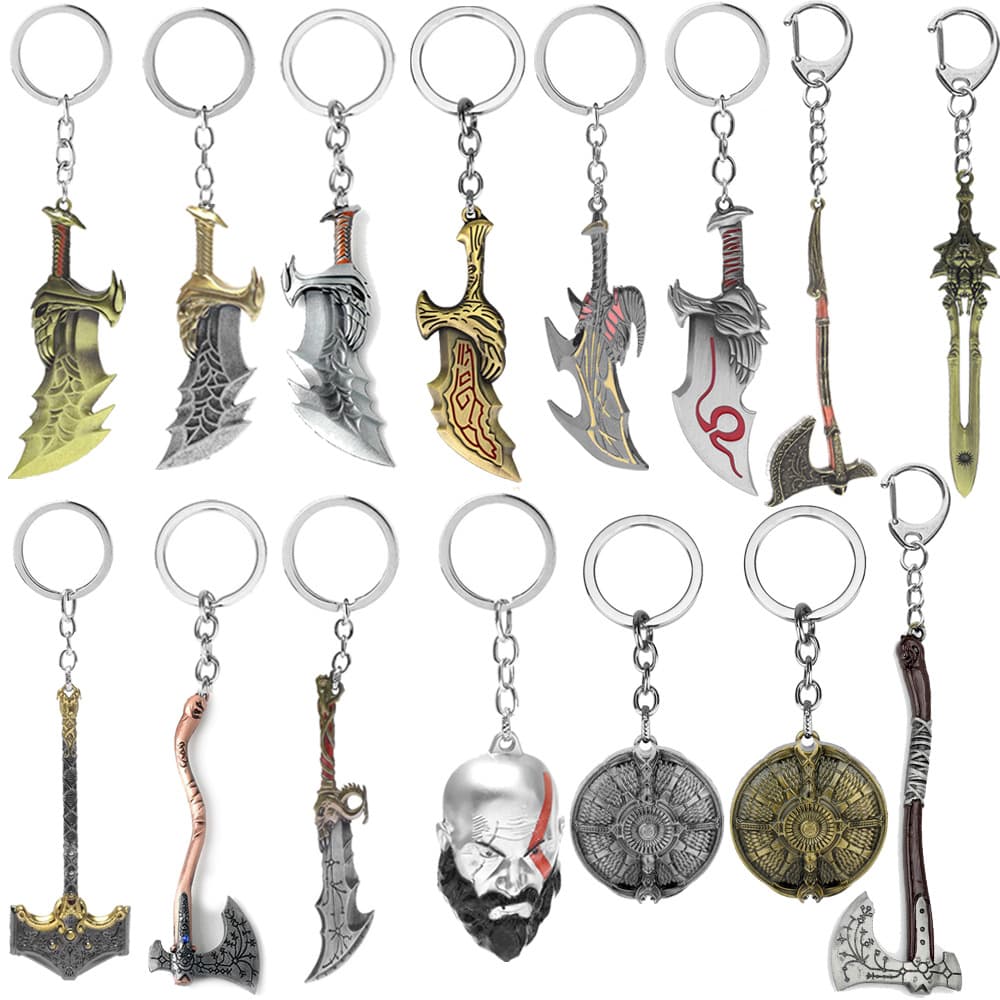 Gaming Accessories God of War Kratos Blade Axe Keychain Creative Weapon Model Keychain
