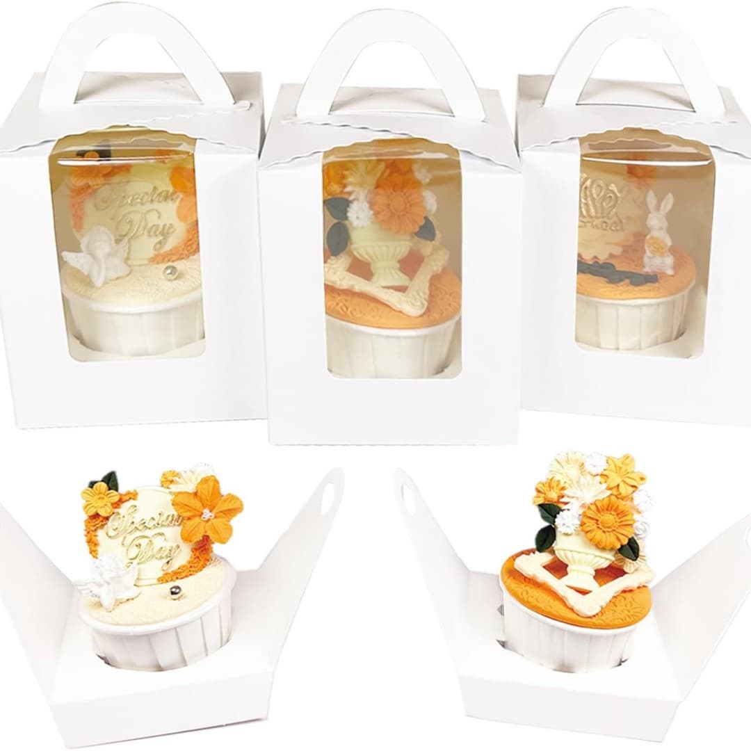 Baking Packaging 1-Cup Handheld Paper Cup Box Kraft Muffin Box Cupcake Box Egg Tart Box Snow Mochi Packaging Box