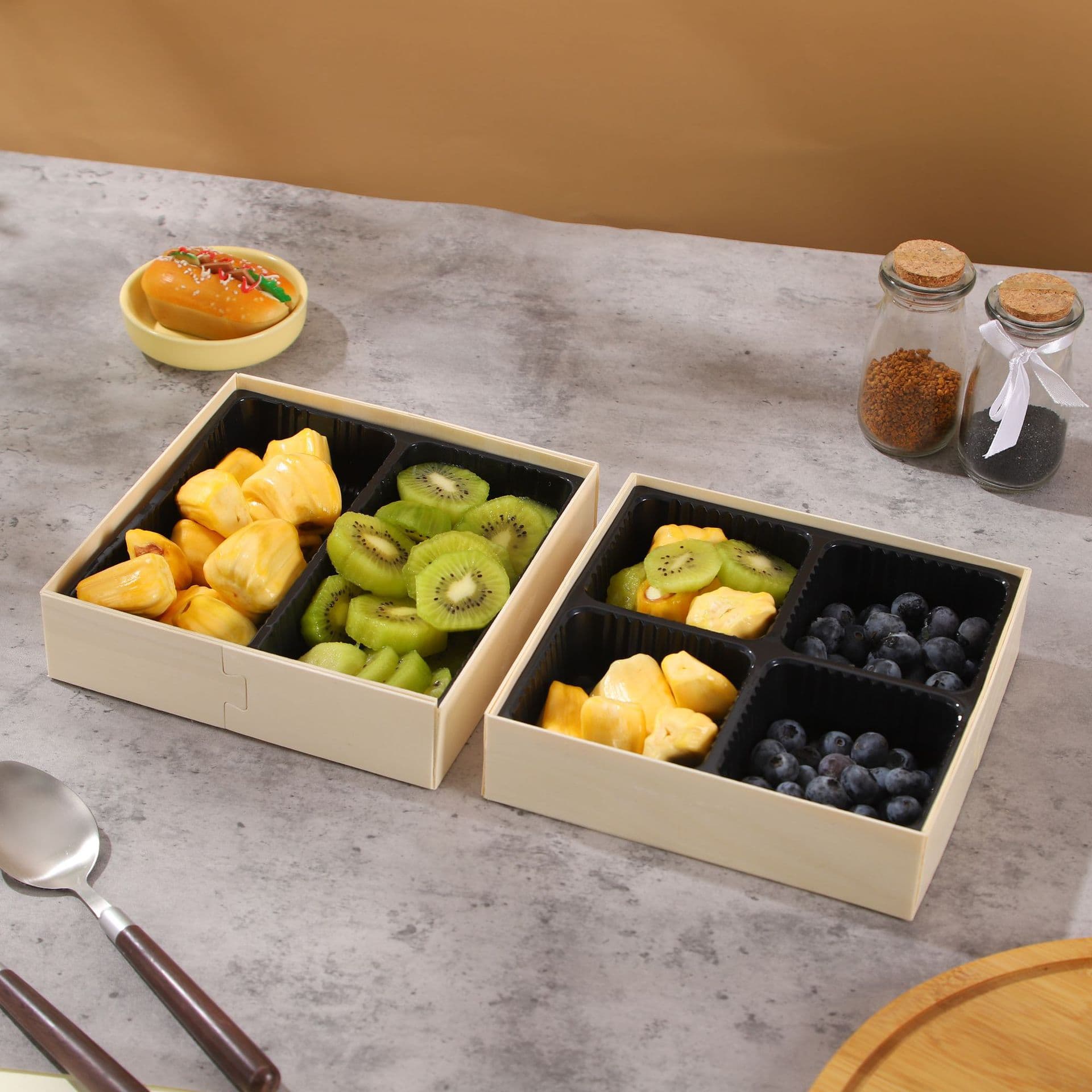 Wooden Lunch Box Takeaway Rice Box Disposable Lunch Box Braised Meat Packaging Box Japanese Sushi Fruit Cut Box Fast Food Box