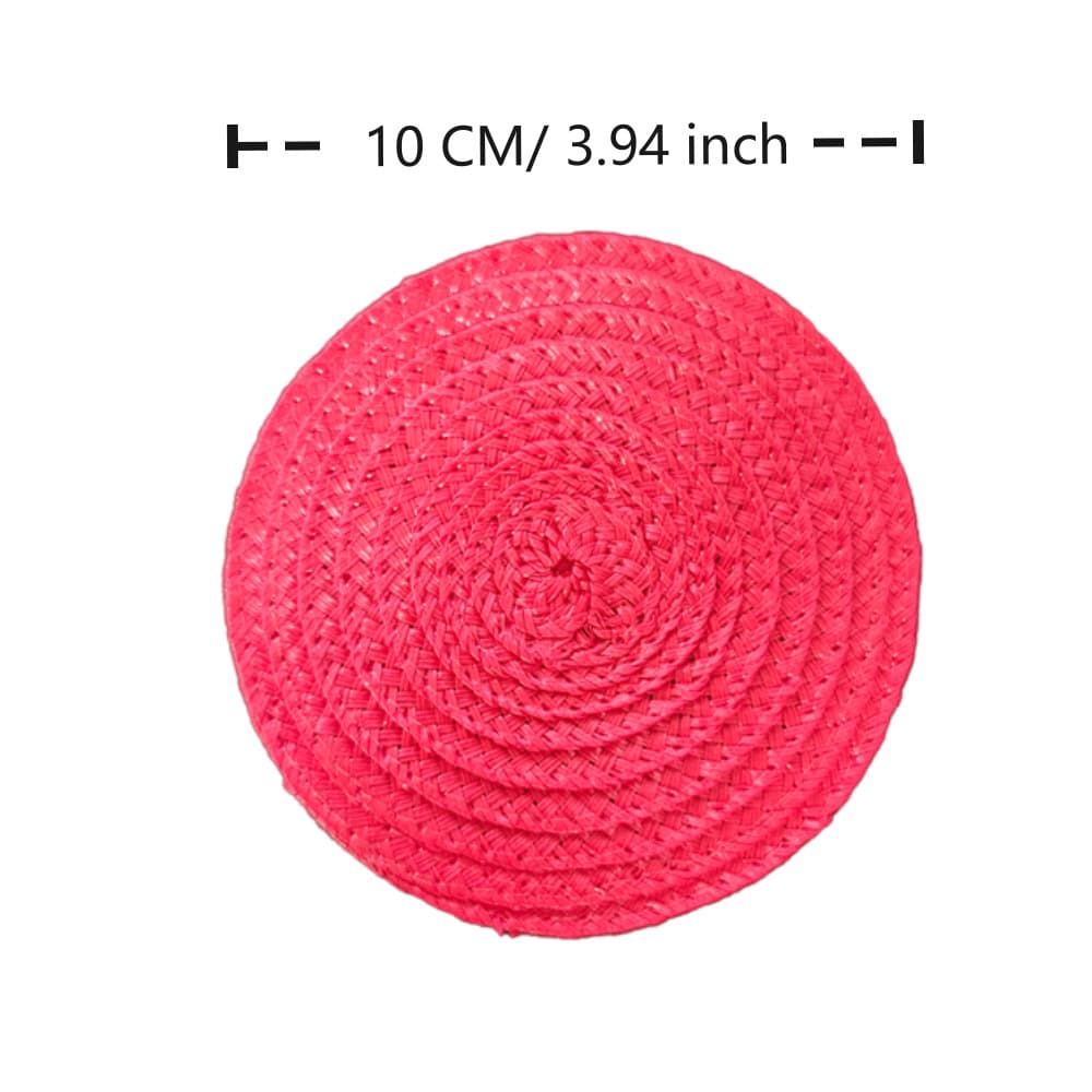2026 Cross-Border Best-Selling PP Material Round Woven Placemat, Dropshipping Available, Coaster, Multi-Color Mixed Wholesale