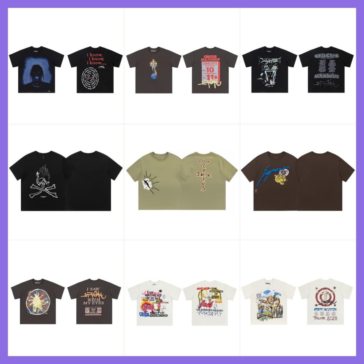 Cross-border Travis Scott Cactus Jack Summer Foam Print Crew Neck Short Sleeve European American T-Shirt