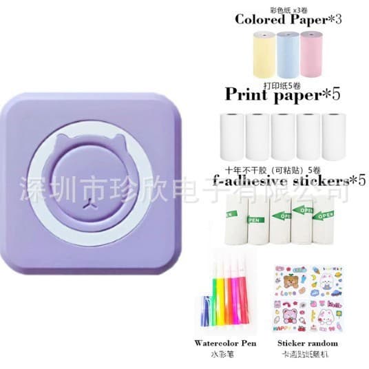 New foreign trade mini printer photo printer wireless connectable to mobile phone error printer portable printer