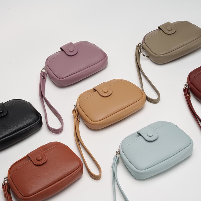 Women's Long Clutch 2024 New Mini Elegant Wristlet Multi-Functional Coin Purse Ring Keychain Bag