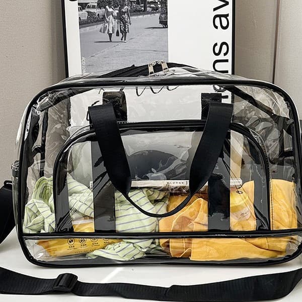 Transparent Backpack for Men and Women Large Capacity PVC Plastic Jelly Swimming Backpack Dustproof Bag Beach Waterproof Schoolbag