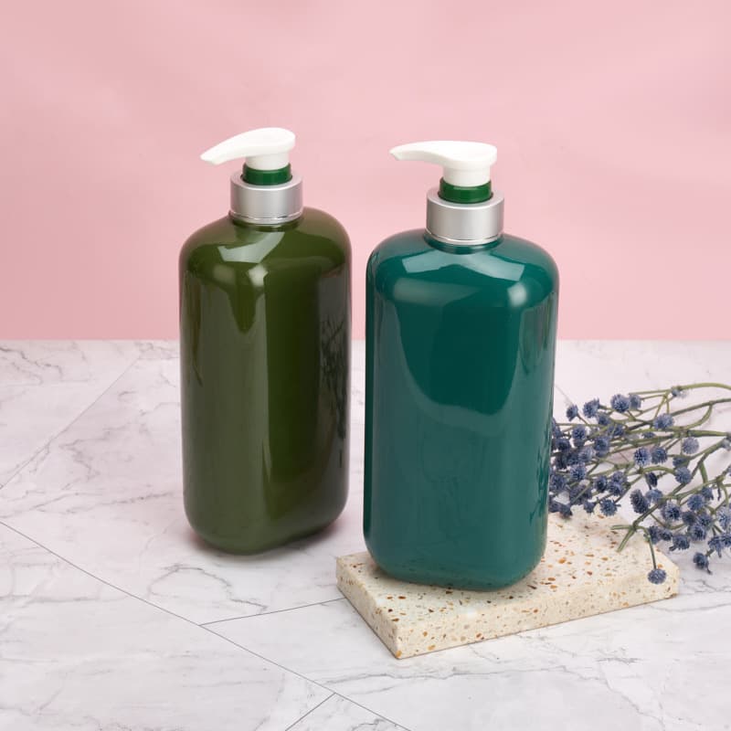 850ml High-end European Hotel Flat Shoulder Shower Lotion PET Daily Plastic Packaging Bottle Large Capacity