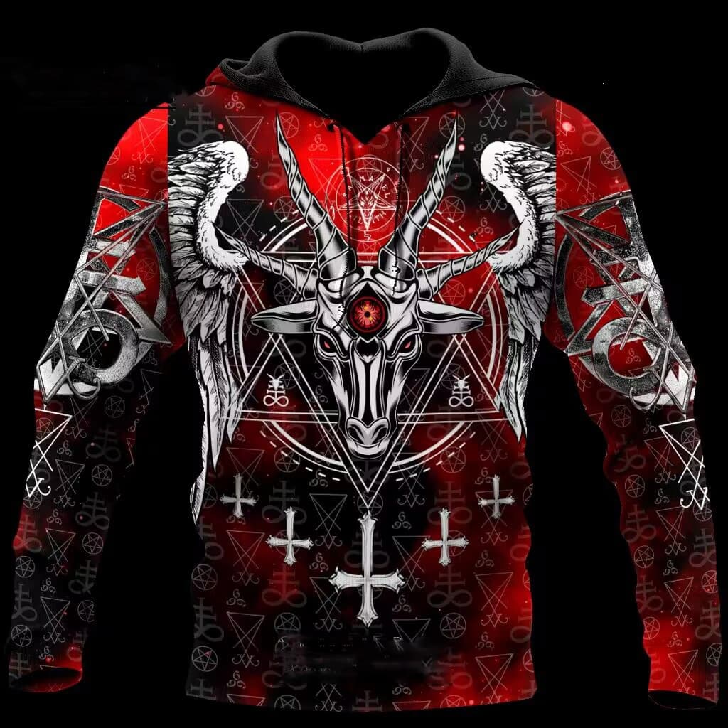 2026 Spring Autumn Fashion Trend Cross-Border 3D Sweatshirt Men's Viking Warrior Classic Hooded Sweatshirt