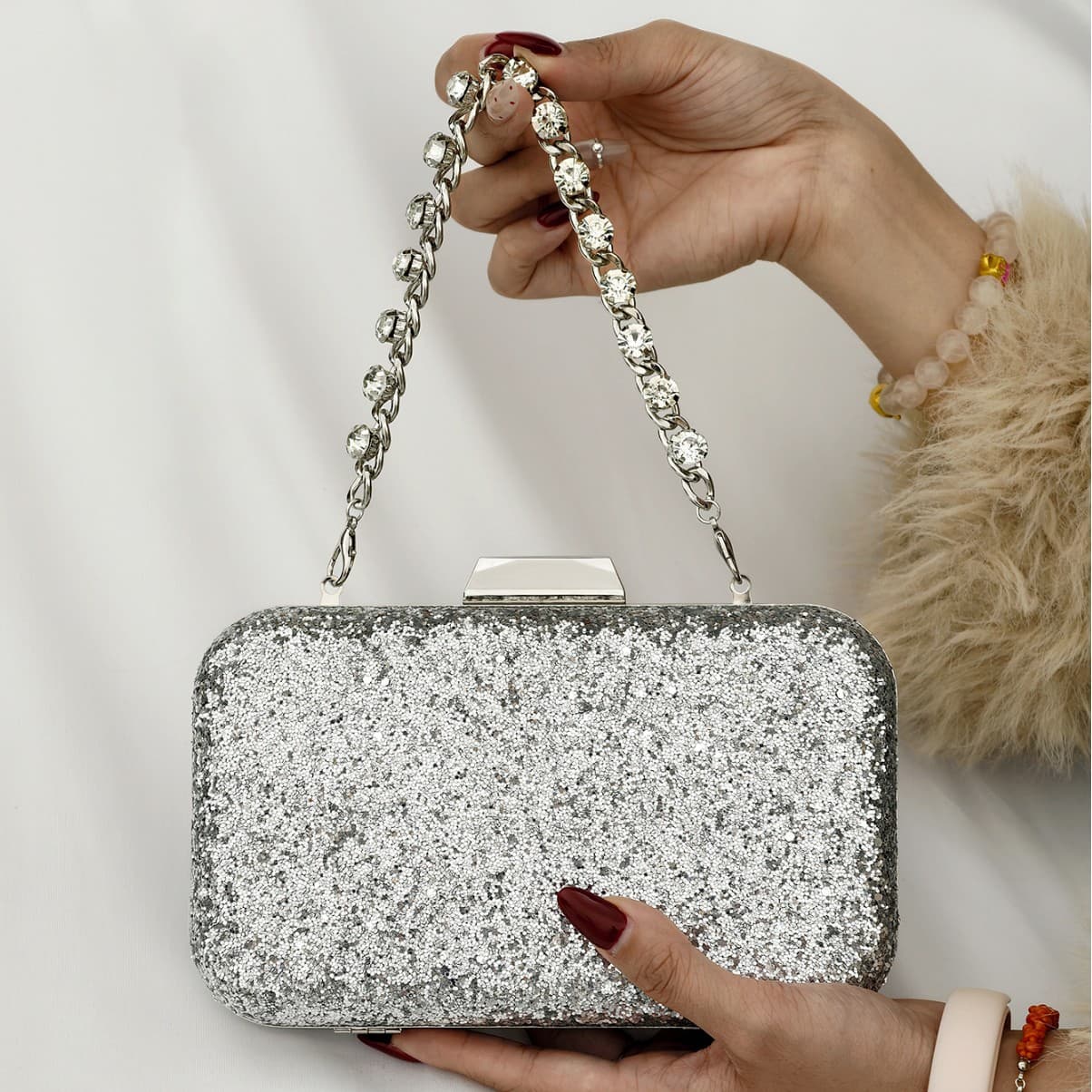 Silver Sequin Evening Bag, New Style Women's Clutch Bag, Cross-Border Party Evening Bag, Wholesale in Stock
