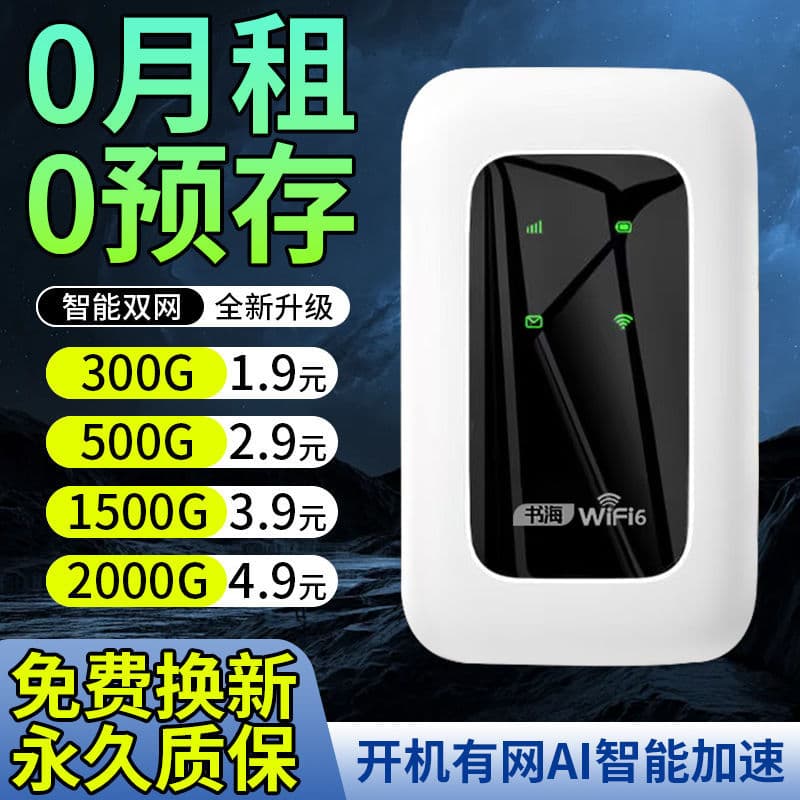 Zero Deposit, Zero Monthly Fee Mobile WiFi Router for Construction Sites, Outdoors, Home, and Dorm Live Streaming