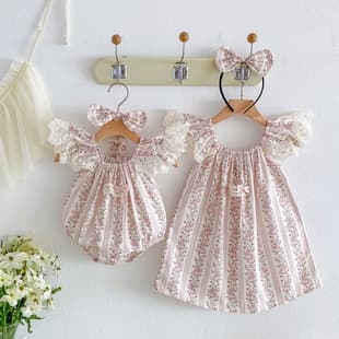 26 New Baby Clothes Girls Summer Romper Dress Sister Outfit Toddler Cotton Korean Style Little Girl
