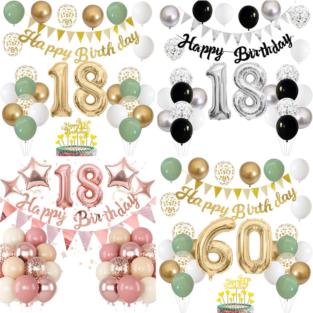 Amazon Olive Green Gold Birthday Party Banner Balloon Insert Card Number Foil Balloon Birthday Decoration Set