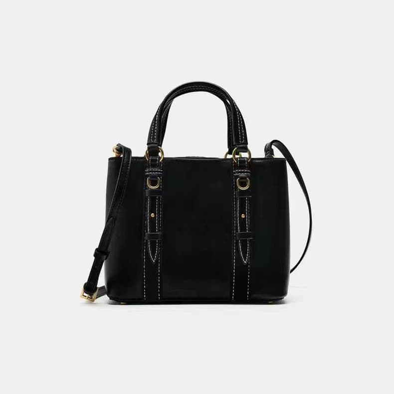 Women's Bags 2025 New Black Mini City Handheld Crossbody Bag, Versatile Bucket Bag, Double Compartment Killer Bag