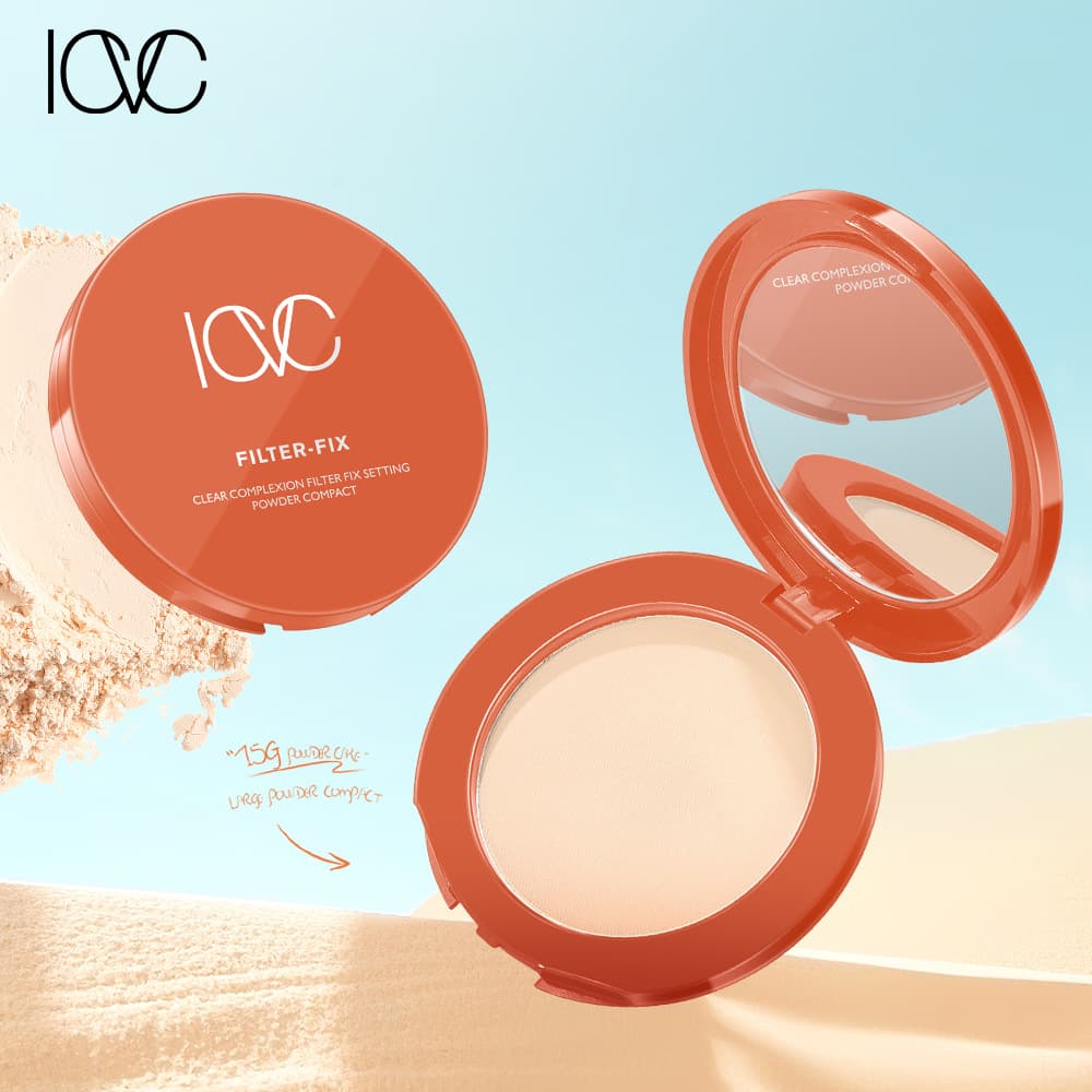 ICVC-1203 - Oil-Control Concealer Powder with Mirror, Waterproof Setting Powder, Customizable Cross-Border Label