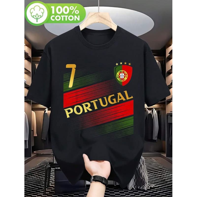 Ouma Cotton Vintage Portugal National Team Soccer Jersey T-Shirt