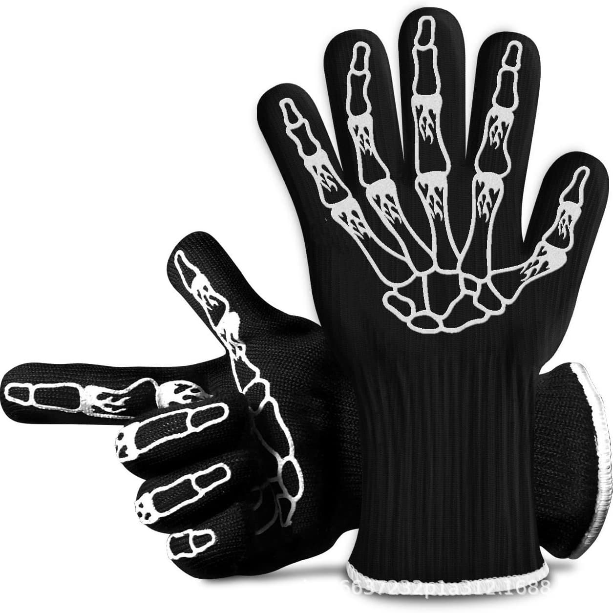 Amazon ghost claw style high-temperature resistant 800 degrees BBQ flame-retardant fireproof barbecue insulated silicone microwave oven gloves.