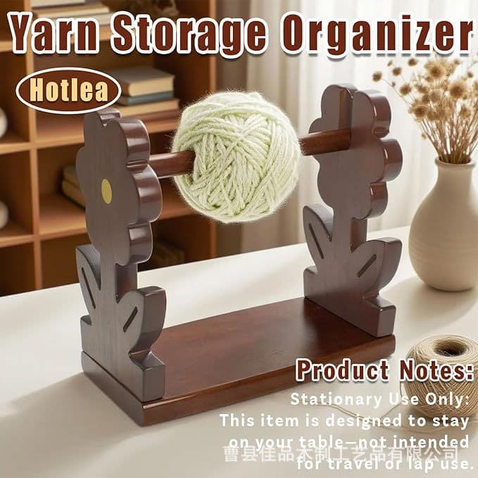 Wooden Yarn Rack in Flower Shape, Handmade Knitting Yarn Storage Rack, Yarn Spool Rack, Crochet Yarn Rack, Wood Art