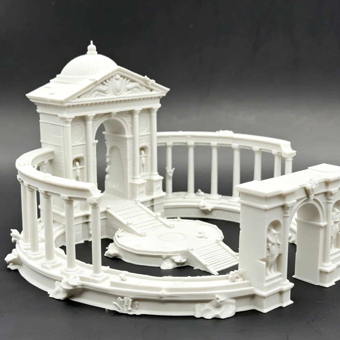 3D Printed Atlantis Miniature Ornament European Classical Architecture Model