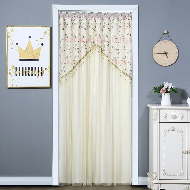 No-Drill Lace Door Curtain for Bedroom Partition, Home Mosquito Net Screen, Ins-Style Decorative Curtain, New Privacy Protection, Gift Included