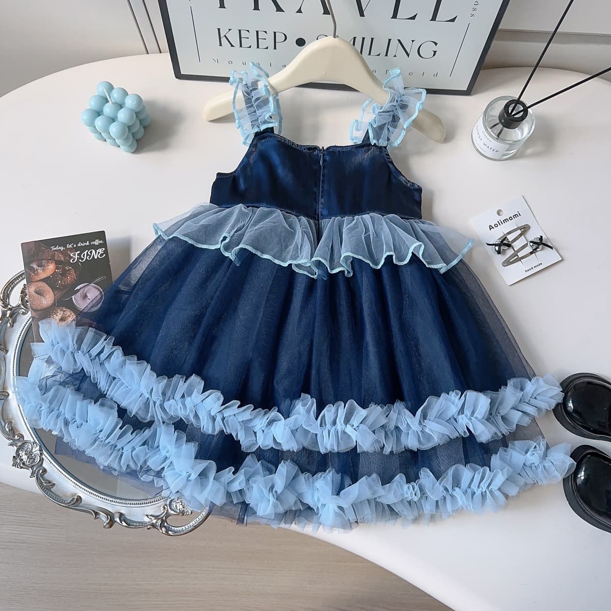 2026 Summer Girls' Gradient Mesh Suspender Princess Dress, Stylish Children's Evening Dress, Cross-border Dropshipping