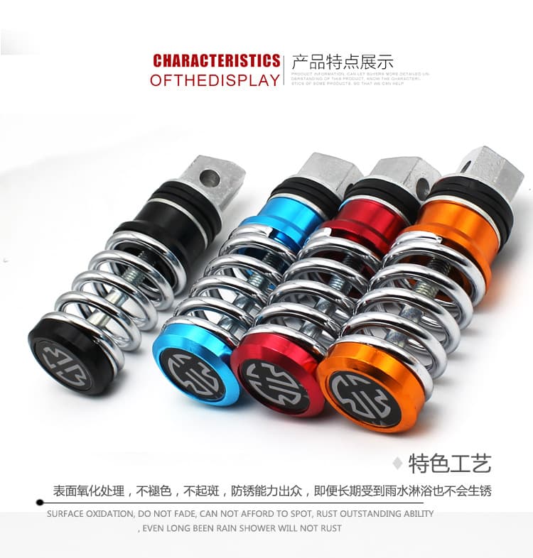 Motorcycle Electric Scooter Foot Pegs for Xiaogui King Modification Accessories Rear Passenger Foot Pedal Spring-Loaded Foot Pegs
