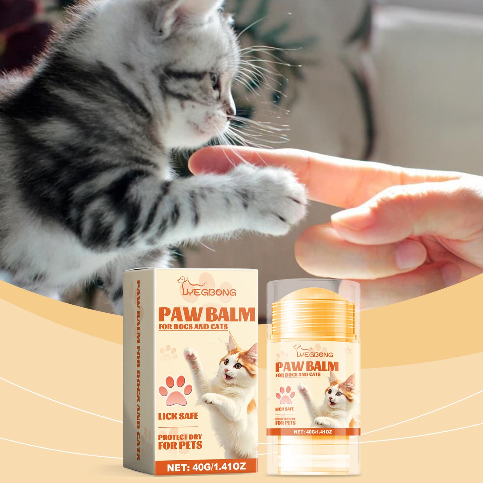 Yegbong Pet Paw Care Stick, Moisturizing and Anti-Cracking Paw Protection Balm for Pets