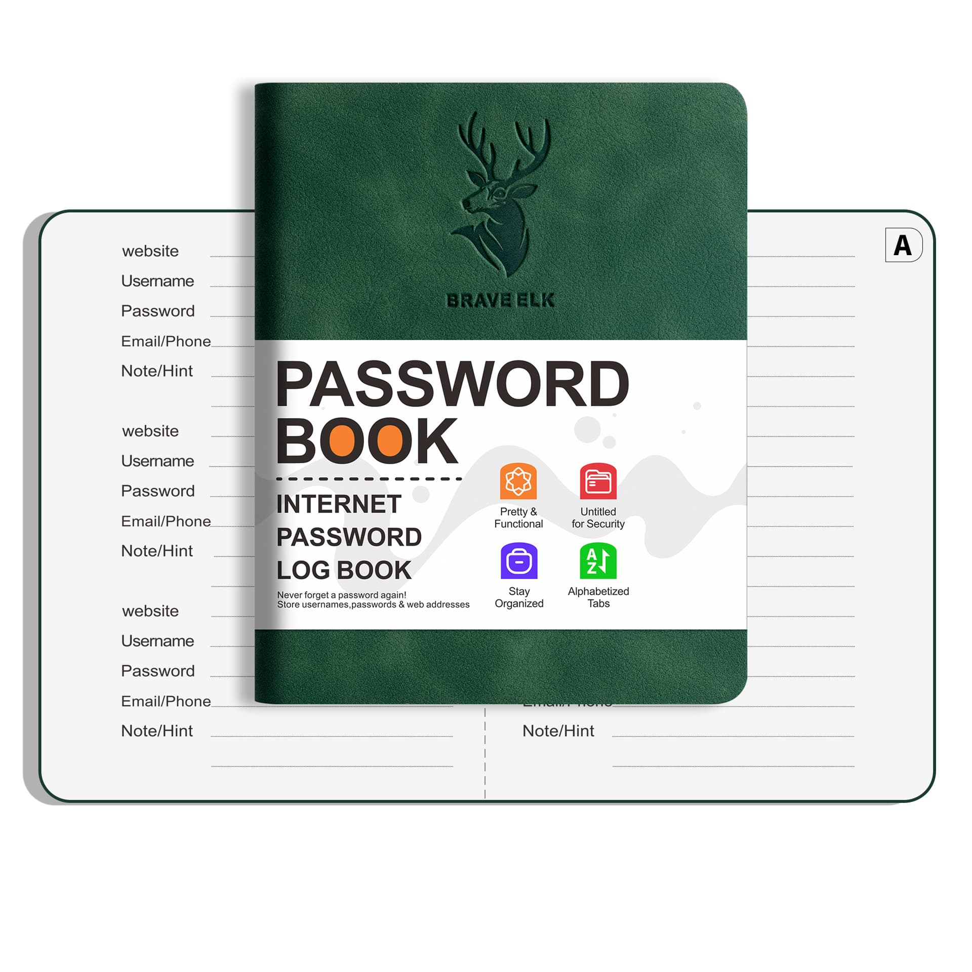 Amazon Cross-Border Password Keeper Book with Deer Head and Alphabet Tabs