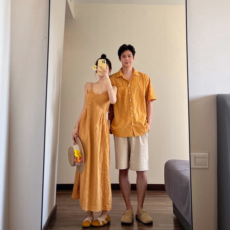 Bali Couple Outfit 2026 Summer Suspender Skirt Seaside Resort Style Beach Skirt One Skirt and One Slim Dress