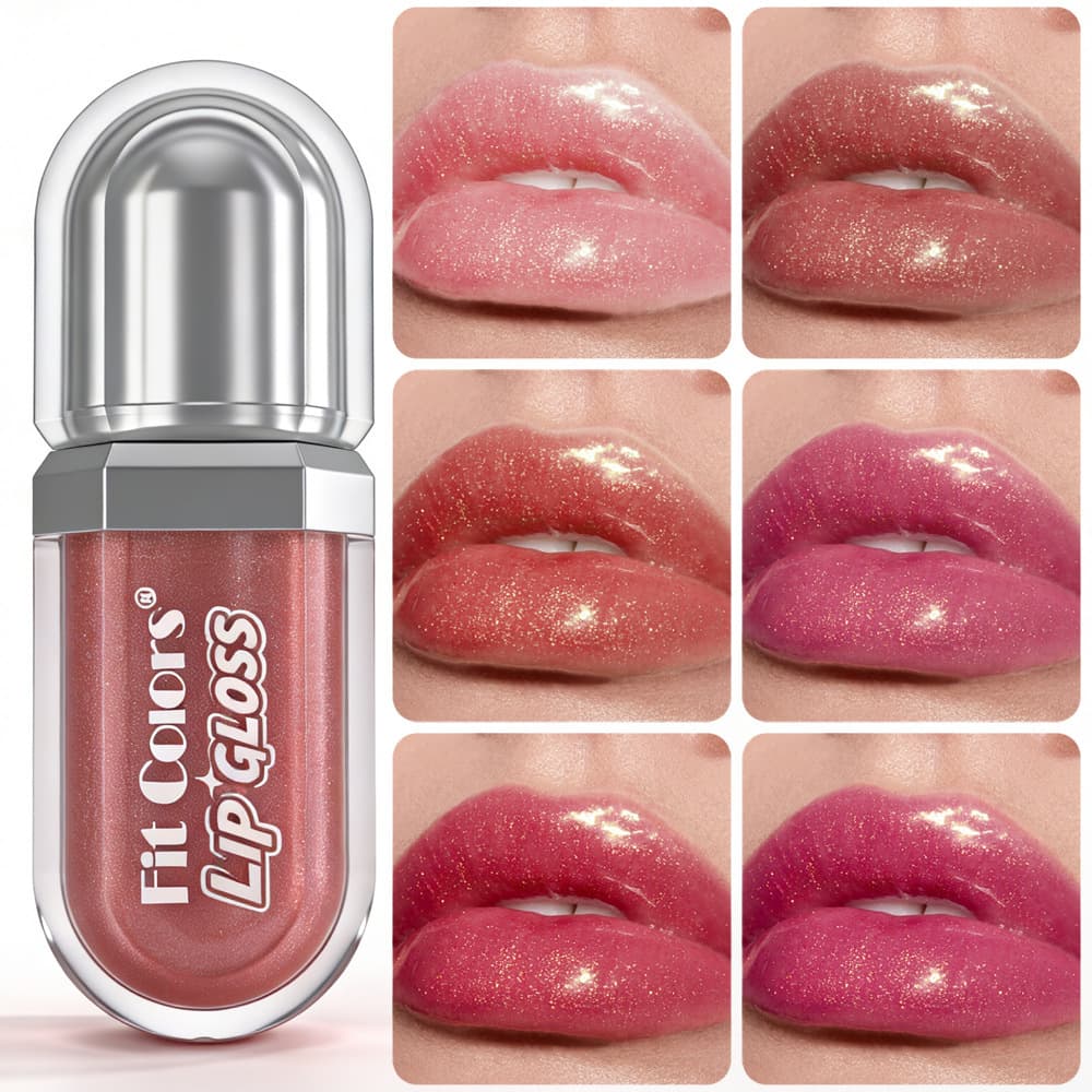 Fit Colors 3D Mirror Lip Gloss Long-Lasting Moisturizing Lip Oil with Fine Shimmer and Pearlescent Finish, Soothes Lip Lines, Cross-Border