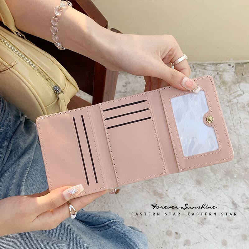 Korean-style Bowknot ~ INS Student Wallet Short Women's Wallet Premium Three-fold Coin Card Holder Wallet