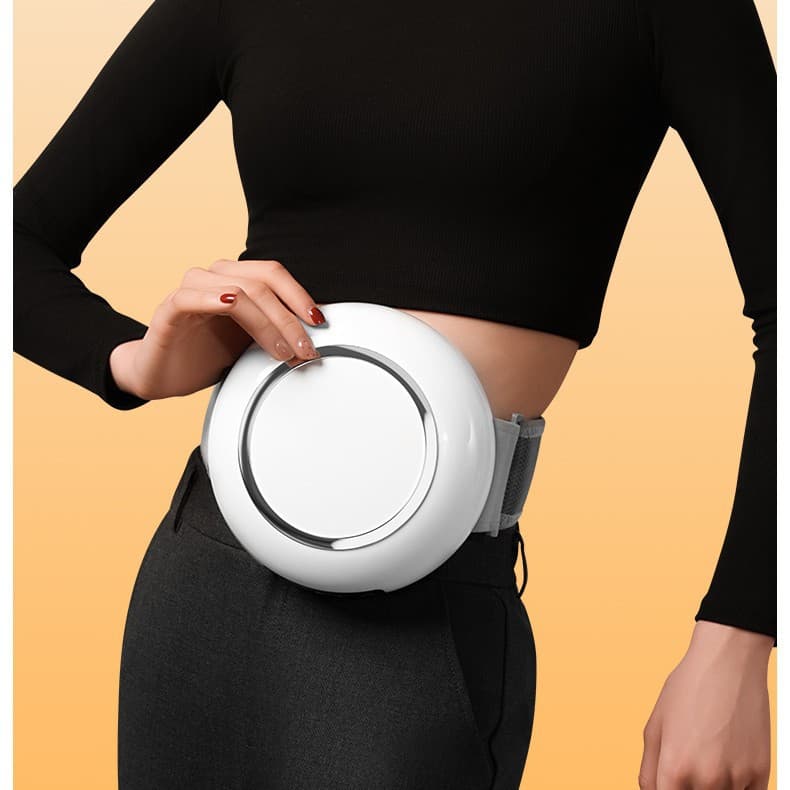 Mini abdominal massager, home portable rechargeable multifunctional electric massager with hot compress for waist and back
