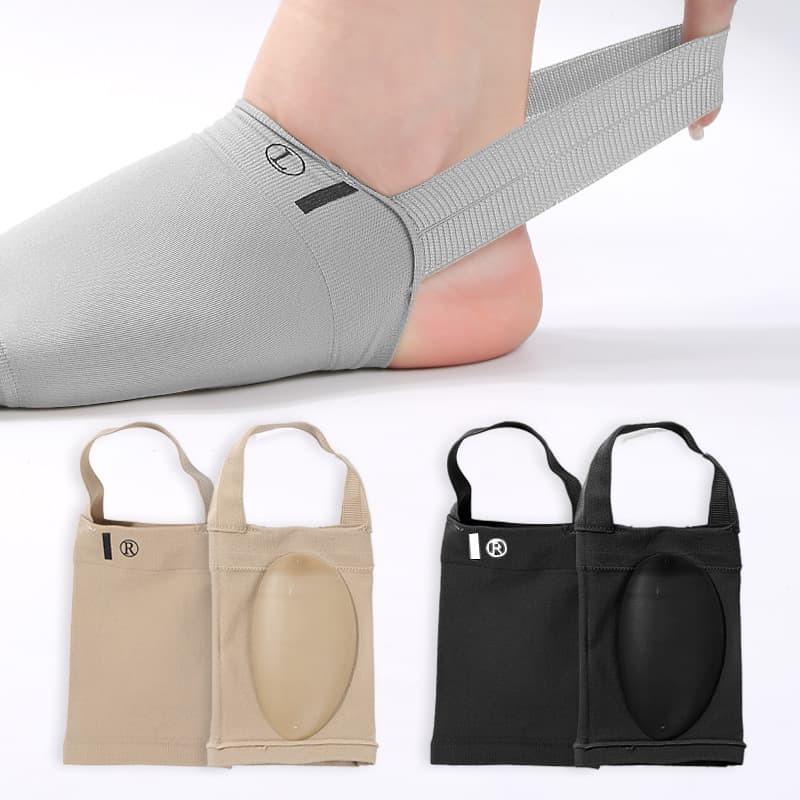 Bandage arch support pads for flat, collapsed arches, orthotic pads for pronation, arch support socks
