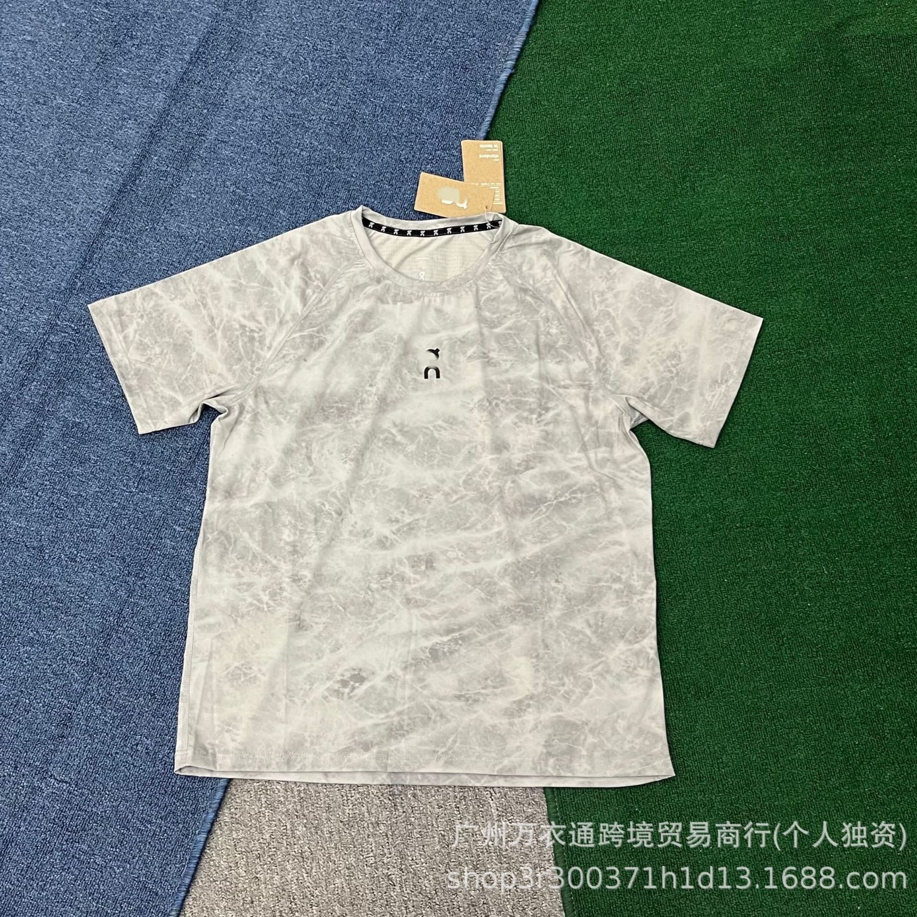 26 Cross-Border Ice Silk Quick-Dry Crew Neck T-Shirt Short Sleeve Men's European and American Sports Outdoor Running Breathable Casual High Elasticity