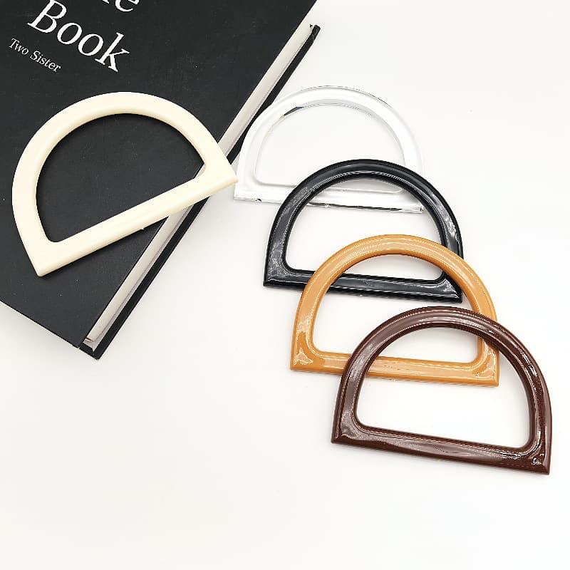 New D-Shape Resin Handles DIY Handwoven Bag Top Handle High-End Gift Box Carry Ring Bag Accessories