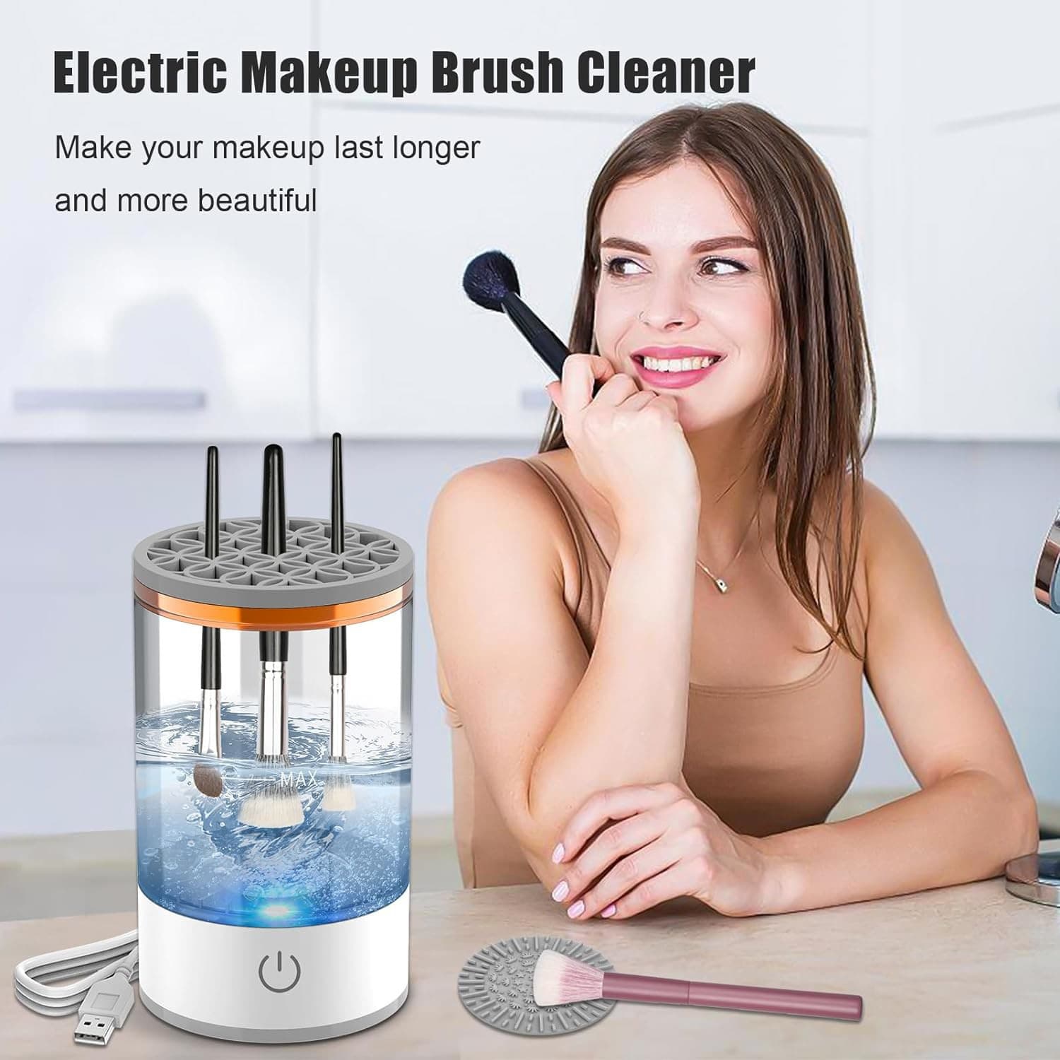 Cross-Border Bestseller Electric Makeup Brush Cleaner, Brush Cleaner Makeup Tool, Makeup Brush Washer
