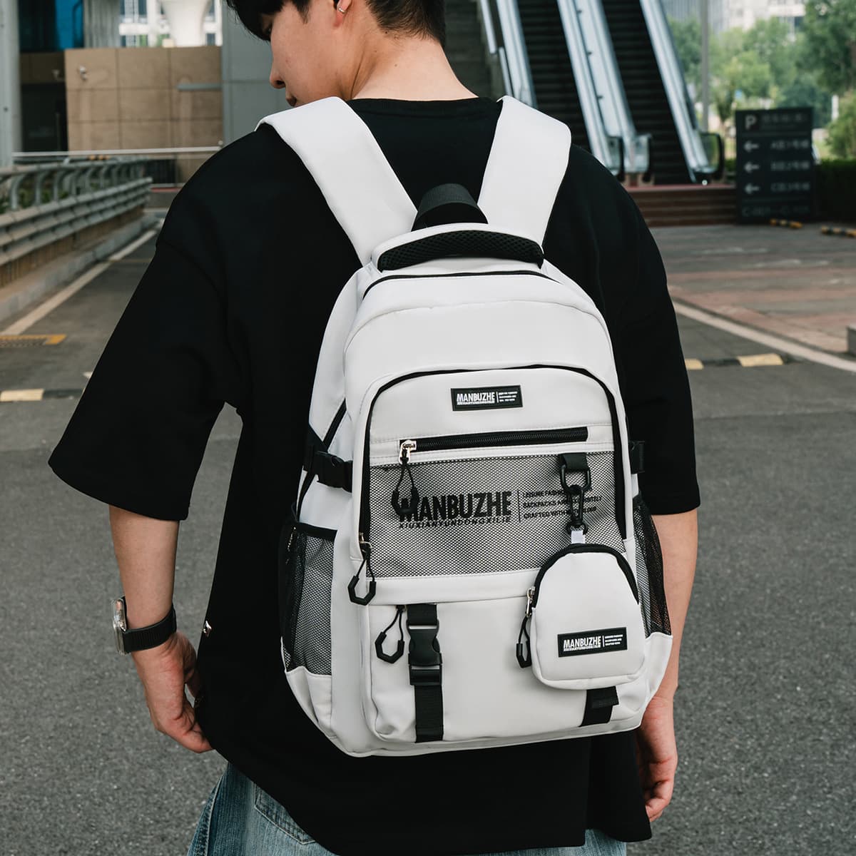 New Korean style ins high-looking solid color niche Ruiying backpack junior high school students lightweight mountaineering travel backpack
