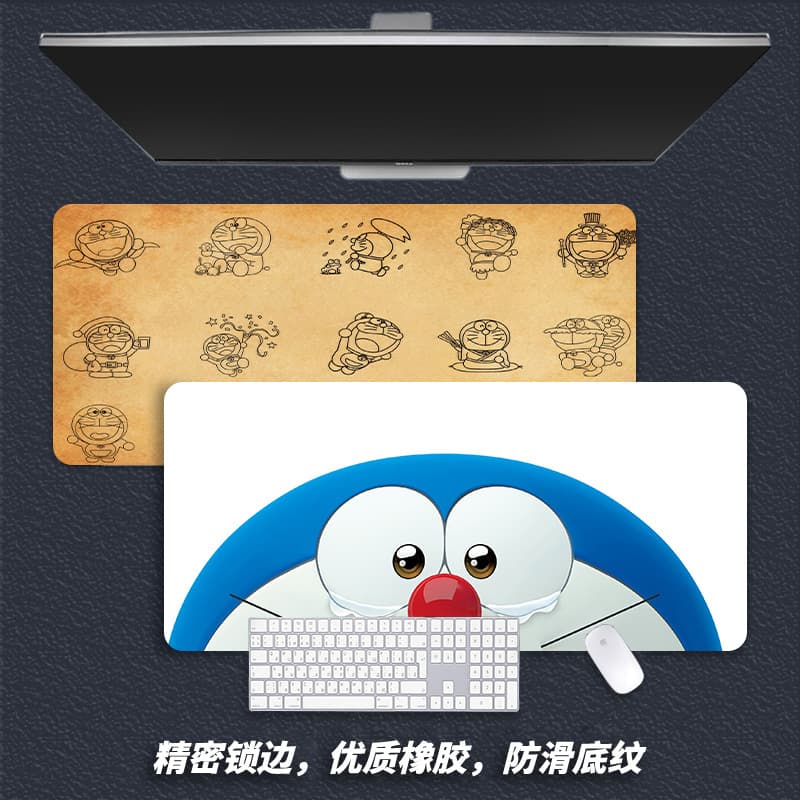 Doraemon Mouse Pad Extra Large Thickened Stitched Edge Keyboard Mat for Men and Women Japanese Anime Gaming Office Desk Pad