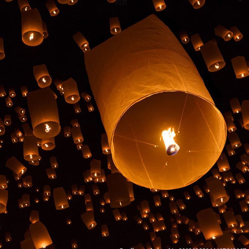 Kongming Lantern Safety Flame-Retardant Paper Large Romantic Wish Lantern Lotus Lantern Free Shipping