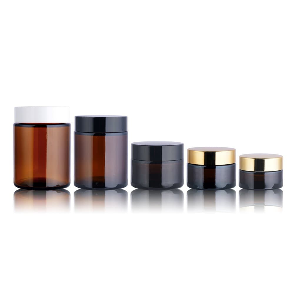 50g Amber Light-Proof Glass Cream Jar, Light-Proof Jar, 100g In Stock, 30g Brown Flat Shoulder Cream Bottle