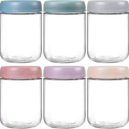 Cross-border Amazon Mason Jar Glass Jar with Sealing Lid Oatmeal Cup Snack Nut Food Storage Jar