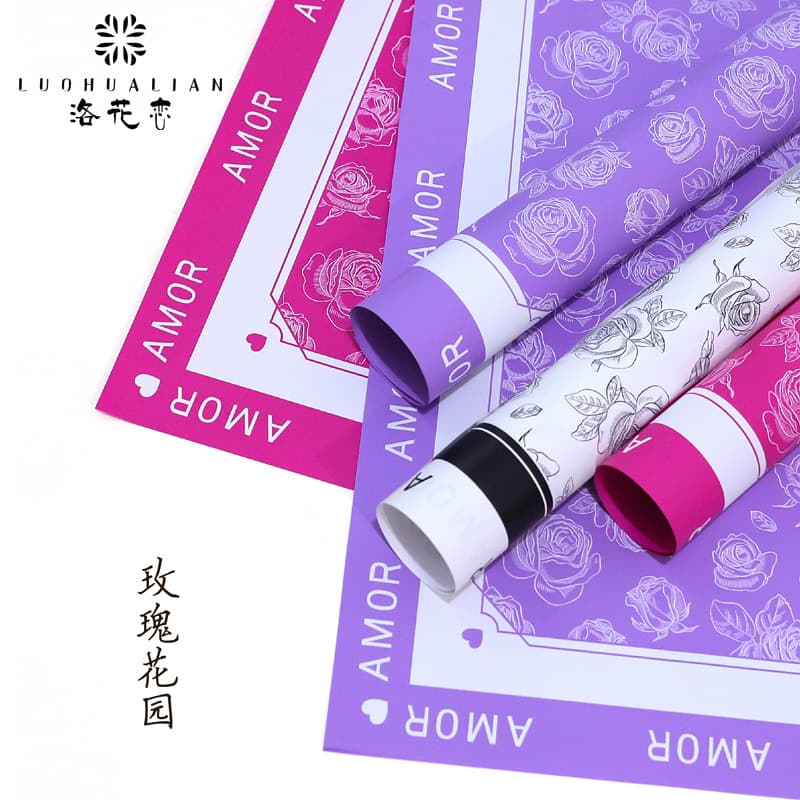 Rose Garden Atmosphere Paper Oil Painting Floral Wrapping Paper Flower Art Color Art Paper Poster Wrapping Paper