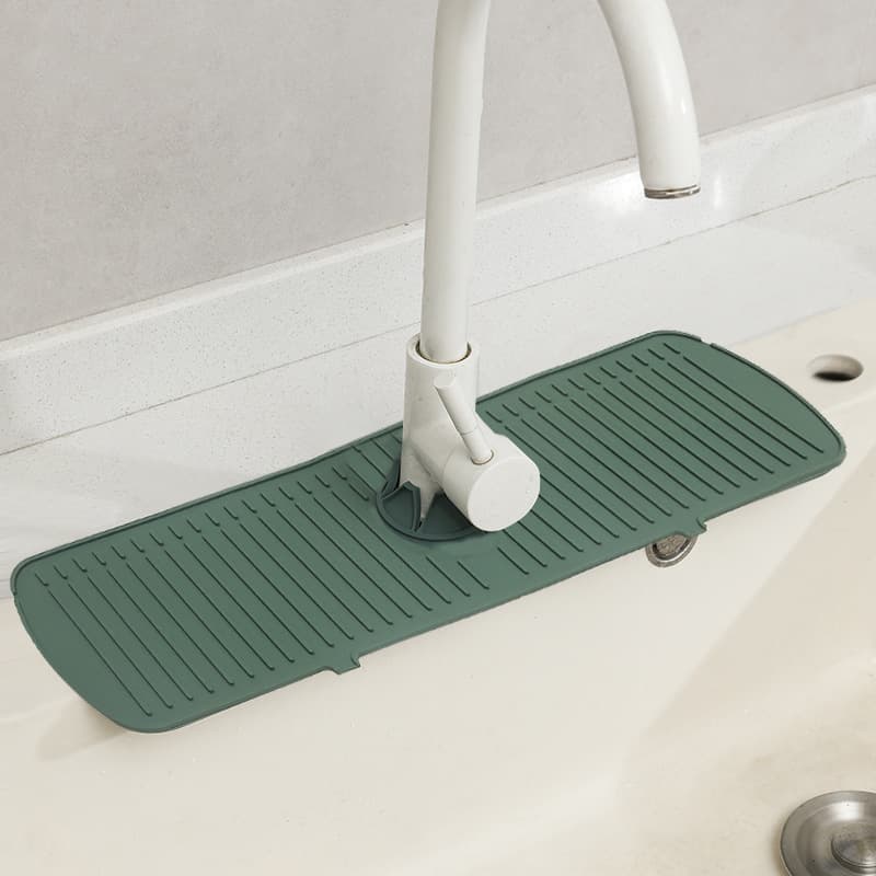 Household Silicone Drying Mat, Anti-mildew Pad for Sink Faucet, Kitchen Splash Guard