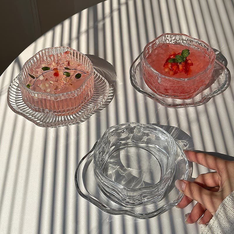 Glass Dessert Bowl Premium Yogurt Fruit Bowl Sugar Water Tremella Soup Bird's Nest Bowl Personal Tableware