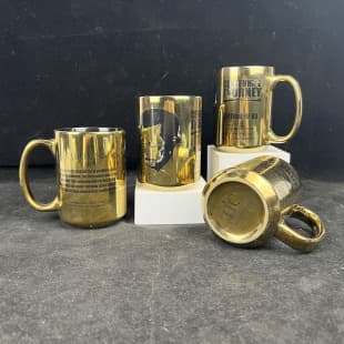 15oz Electroplated Mug Gold Handle Ceramic Mug Advertising Cup Printable Logo