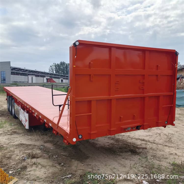 Supply Lightweight 13-Meter Three-Axle Flatbed Semi-Trailer, Bagged Cement Straight Beam Transport Vehicle 13-Ton Fuwa Axle