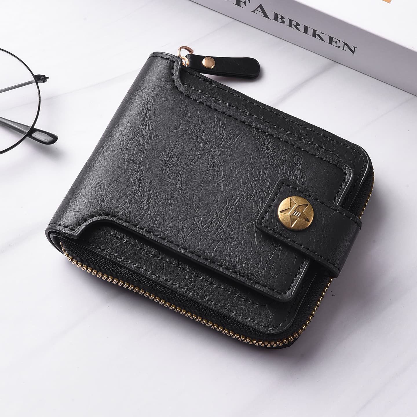 New Men's Wallet - Vintage Zipper Coin Purse, Trendy on AliExpress, Ready Stock Wallet