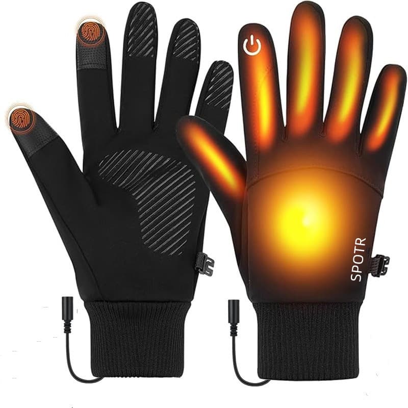 USB Electric Heating Gloves, Electric Heating Gloves with Three-Level Temperature Adjustment and Touchscreen Compatibility, Winter Warm Sports Riding Gloves