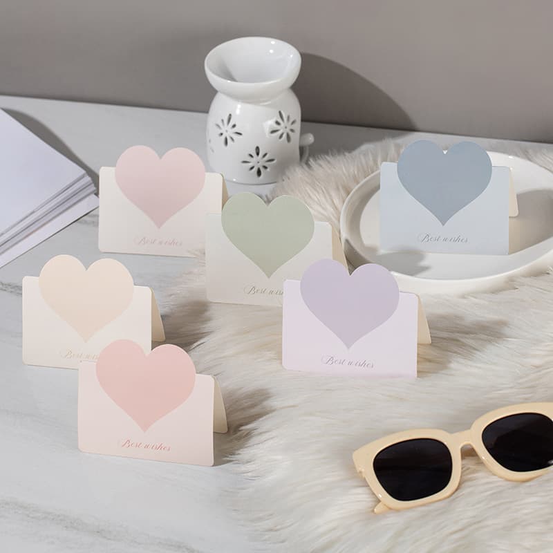 Morandi Heart Greeting Card, Fresh Ins Style, Mixed Wholesale Gift Cards for Flower Shops and Bakeries, Thank You Gift Card